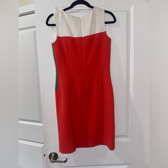 Beautiful Banana Republic Dress Sheath Colorblock Cream Grey Orange Dress Sz 2 - Picture 4 of 7